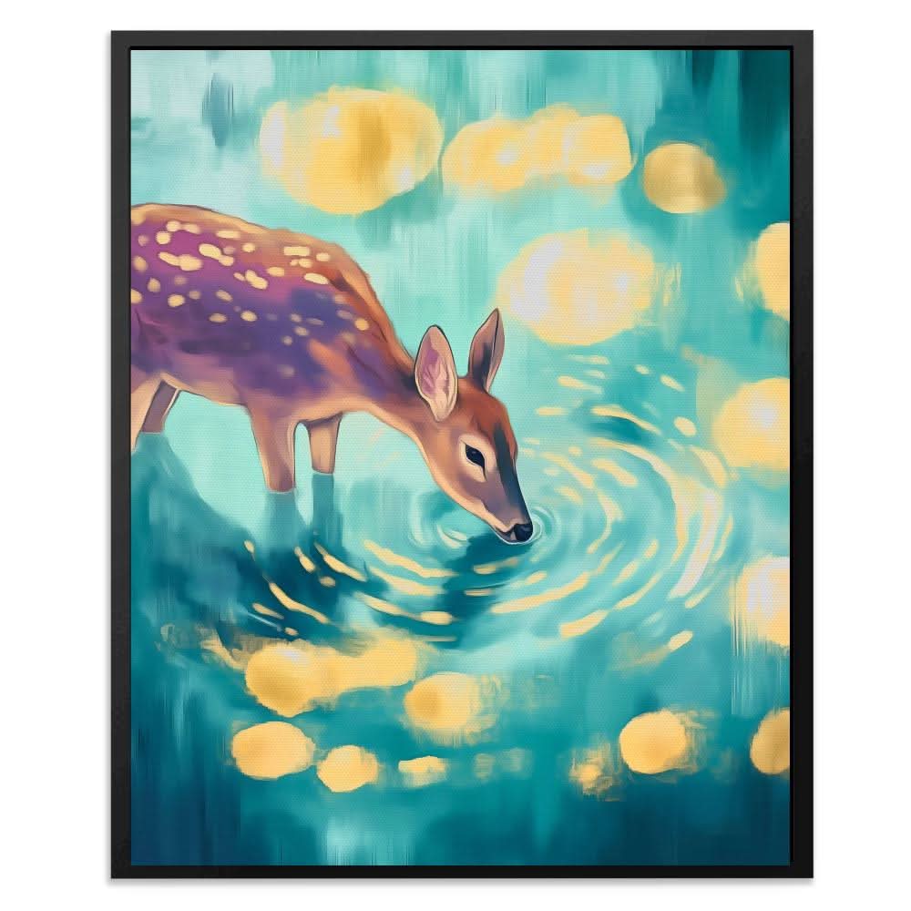 Rippled Reflection - Teal Baby Animal Canvas Print