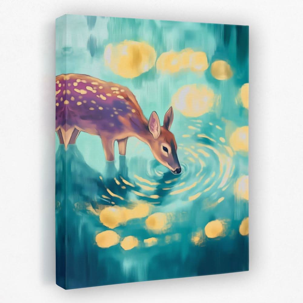 Rippled Reflection - Animals Canvas Wall Art