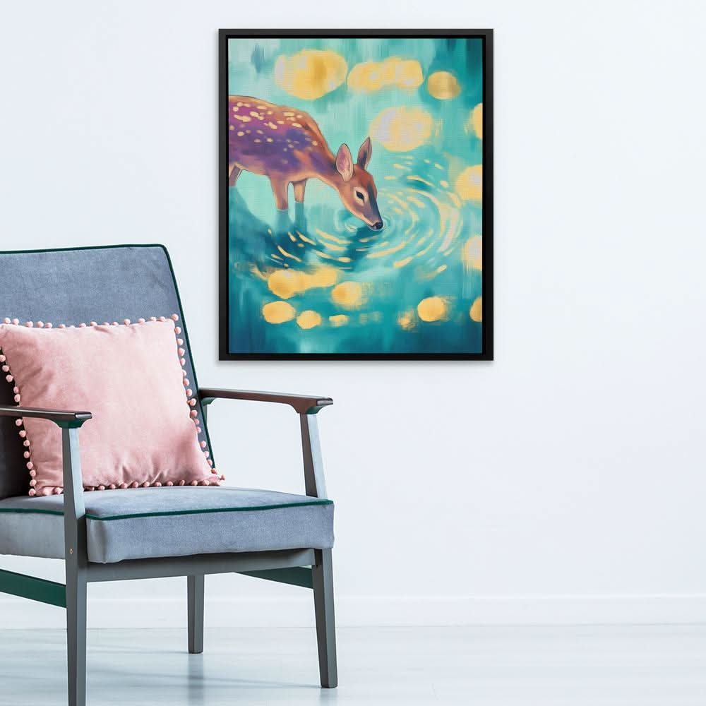 Rippled Reflection - Teal Canvas Wall Art