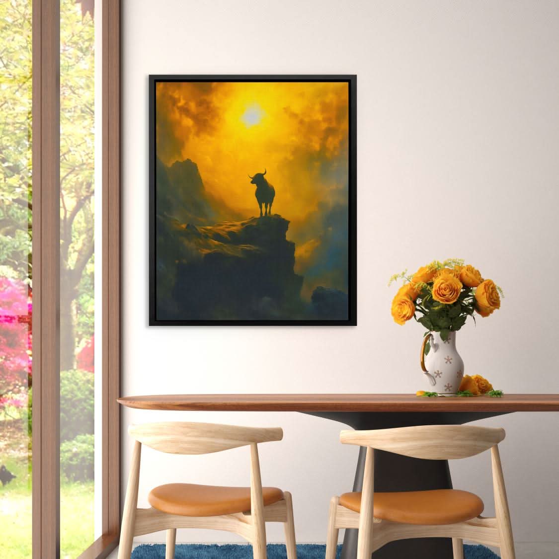 Rise of the Bull - Black Dark Academia Canvas Print