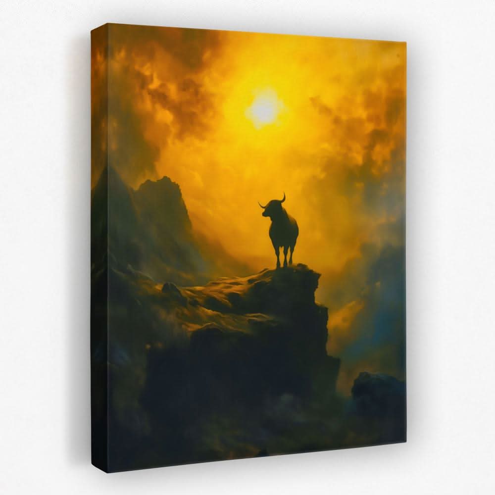Rise of the Bull - Bull Canvas Wall Art