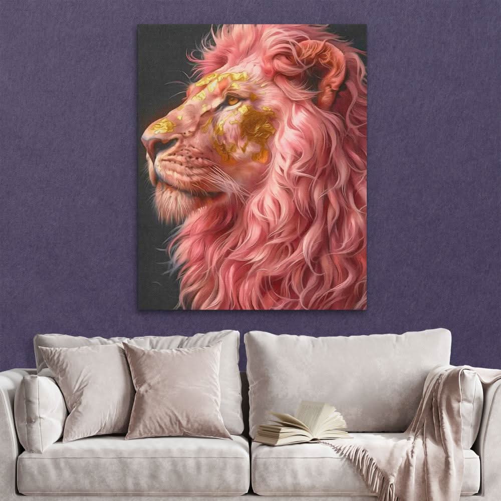 Roaring Beauty - Modern Wall Art in Black Frame