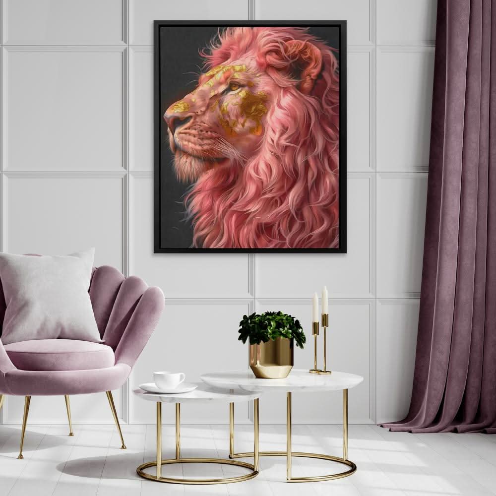Roaring Beauty - Modern Pink Canvas Wall Art