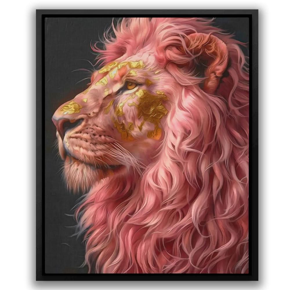 Roaring Beauty - Big Cat Wall Art in Black Frame