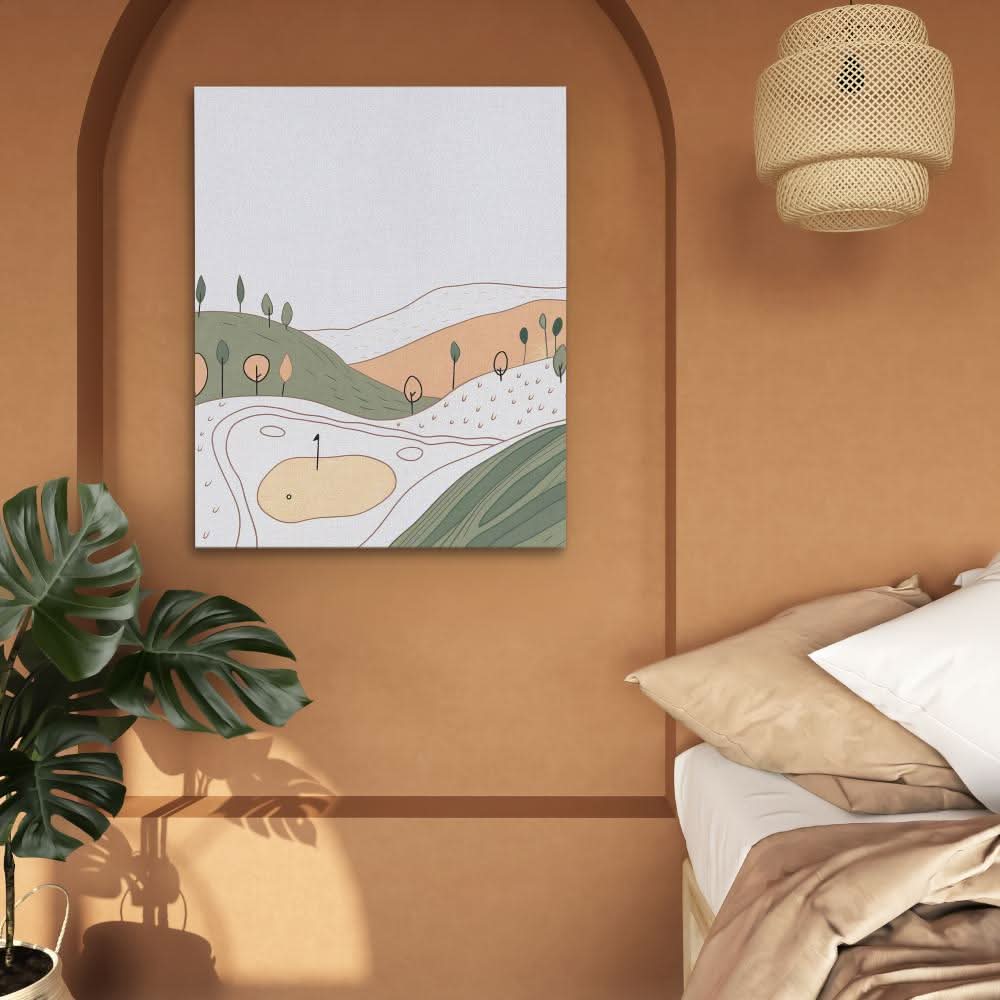 Rolling Fairways - Beige Landscapes Canvas Print