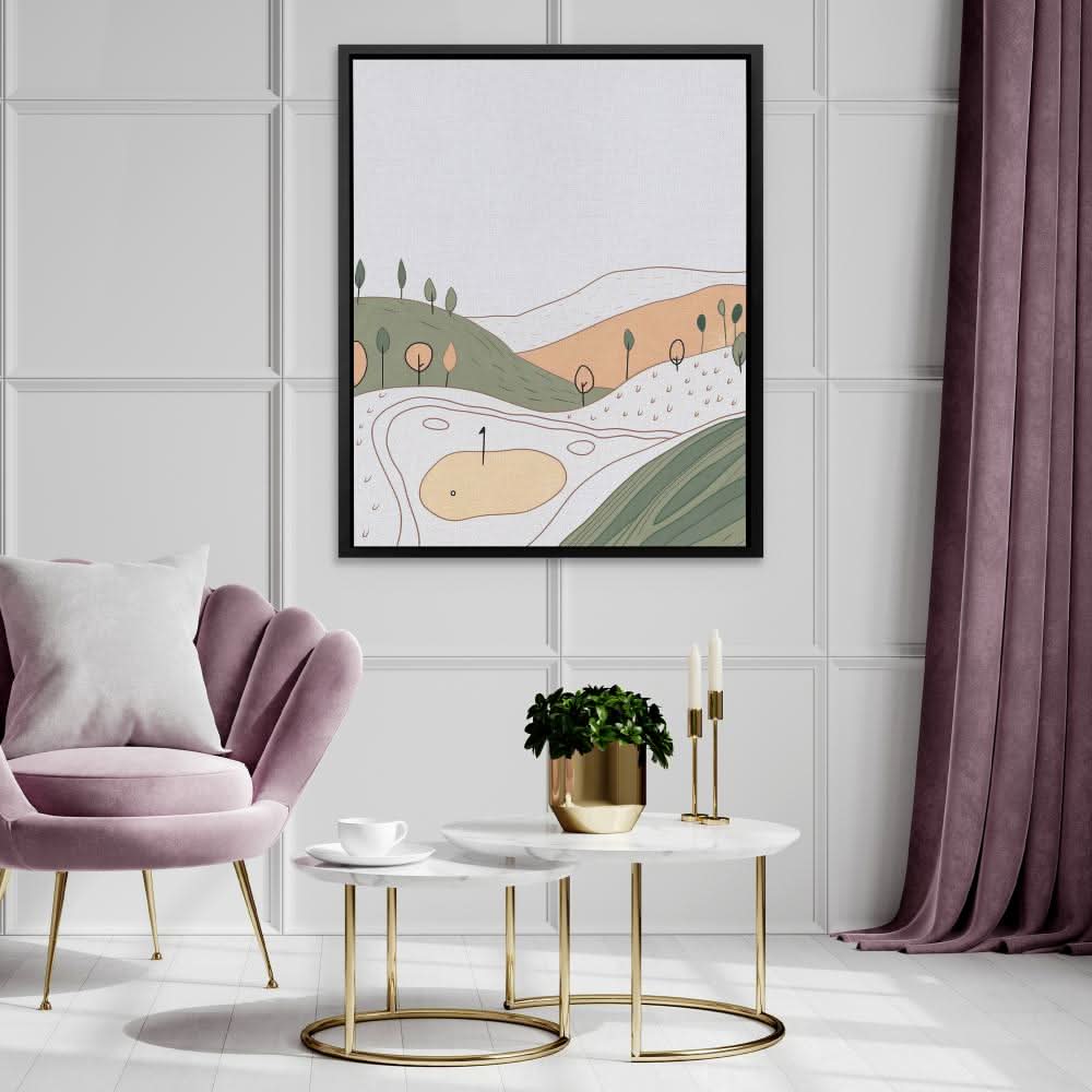 Rolling Fairways - Modern Green Canvas Wall Art