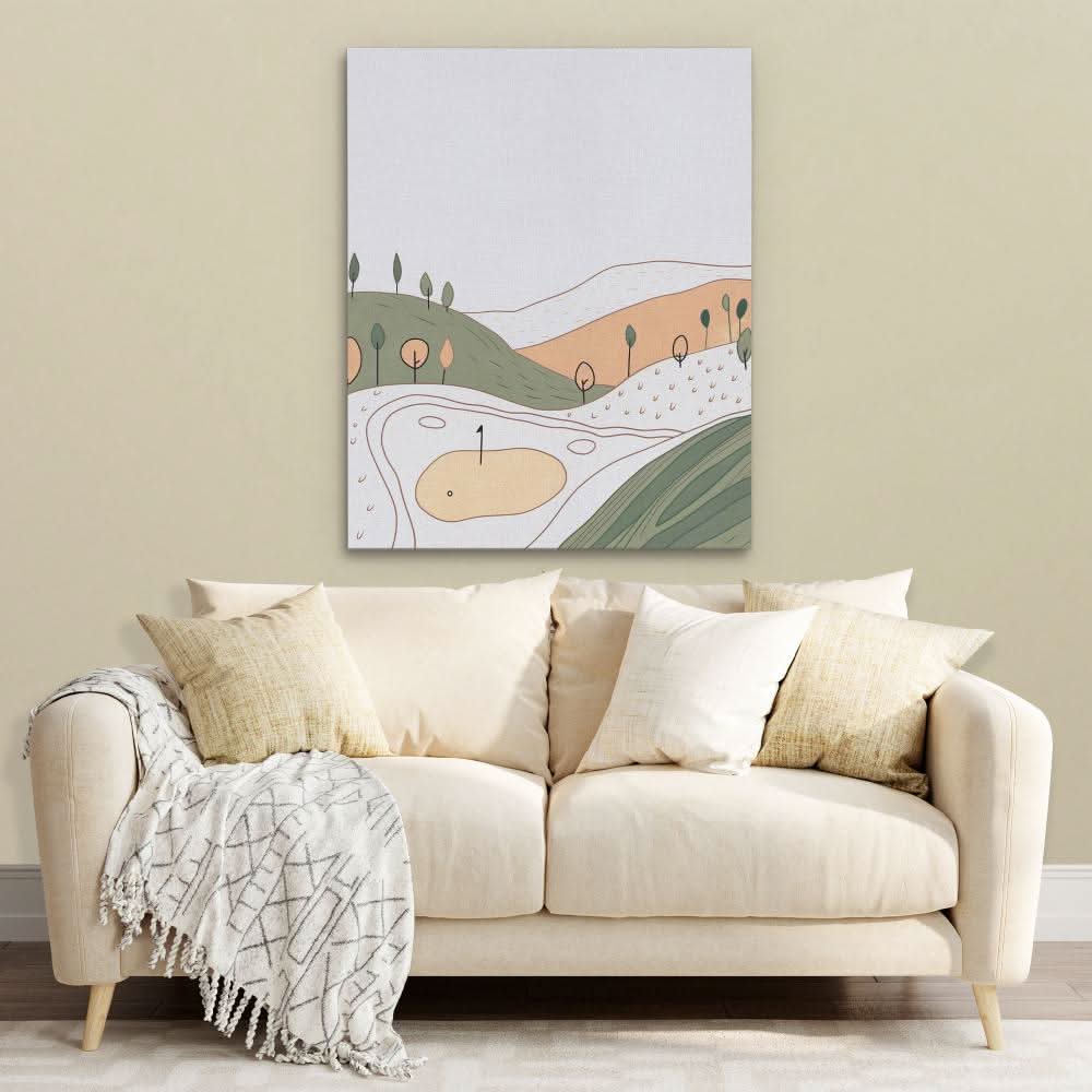 Rolling Fairways - Large Minimalist Canvas Print