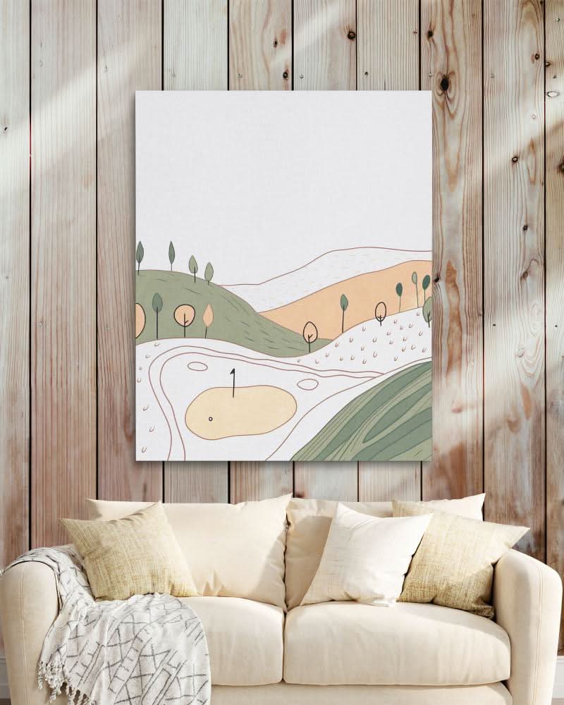 Rolling Fairways - Landscapes Wall Art in Black Frame