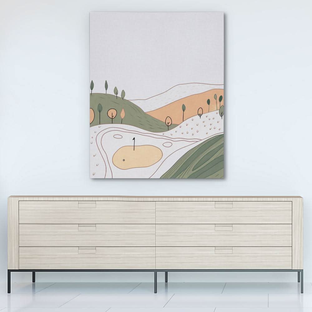 Rolling Fairways - Beige Wall Art for Living Room