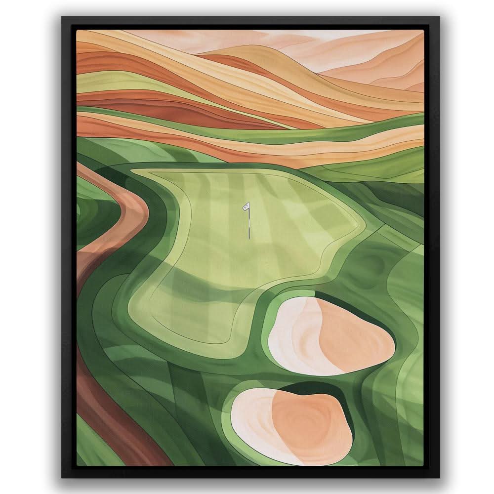 Rolling Hills Golf - Earth Tones Landscapes Canvas Print