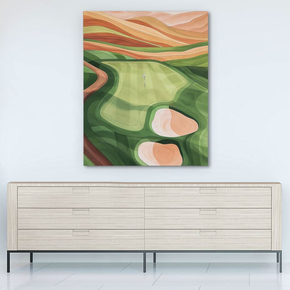 Rolling Hills Golf - Landscapes Wall Art in Black Frame