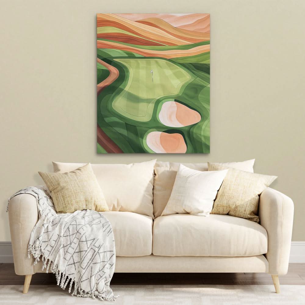 Rolling Hills Golf - Large Canvas Print