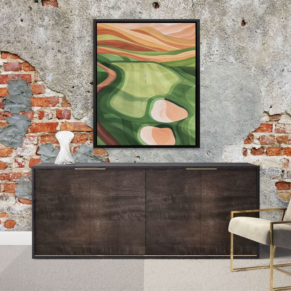 Rolling Hills Golf - Earth Tones Wall Art for Office
