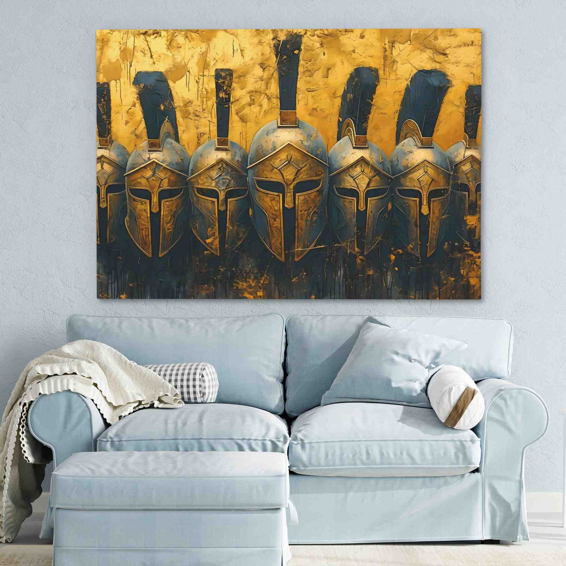 Roman Warrior Helmets - Large Canvas Print