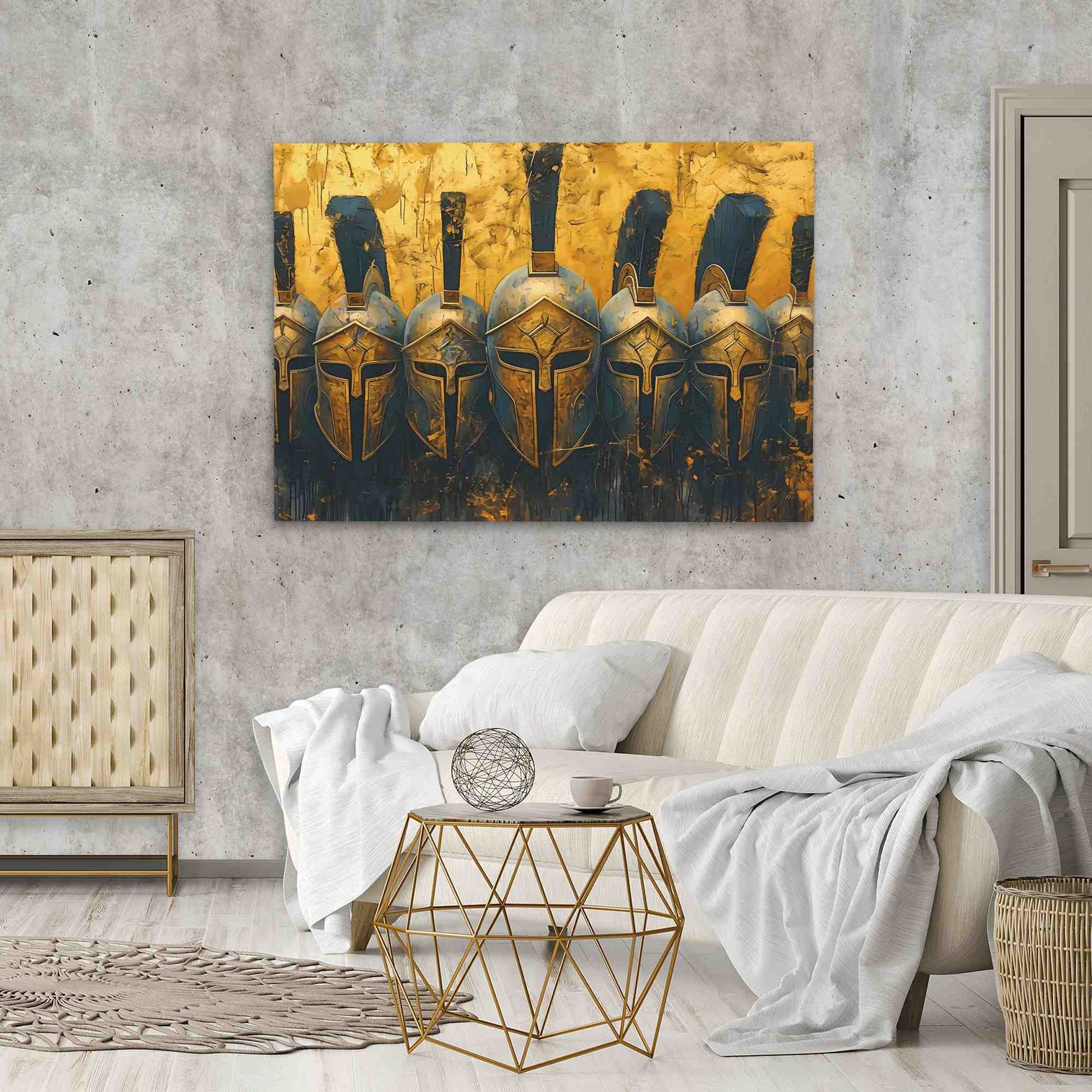 Roman Warrior Helmets - Battle Wall Art in Black Frame