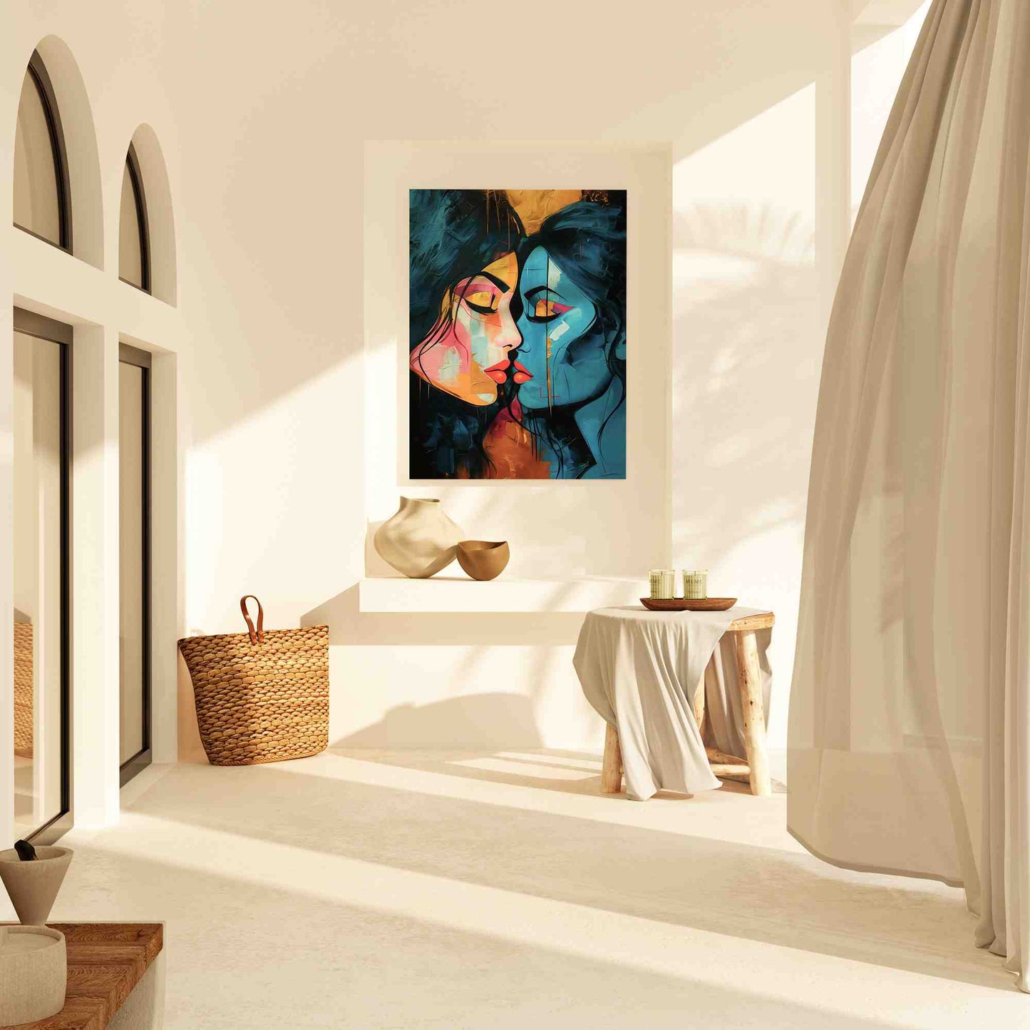 Romantic Mystery - Blue Feminine Canvas Print