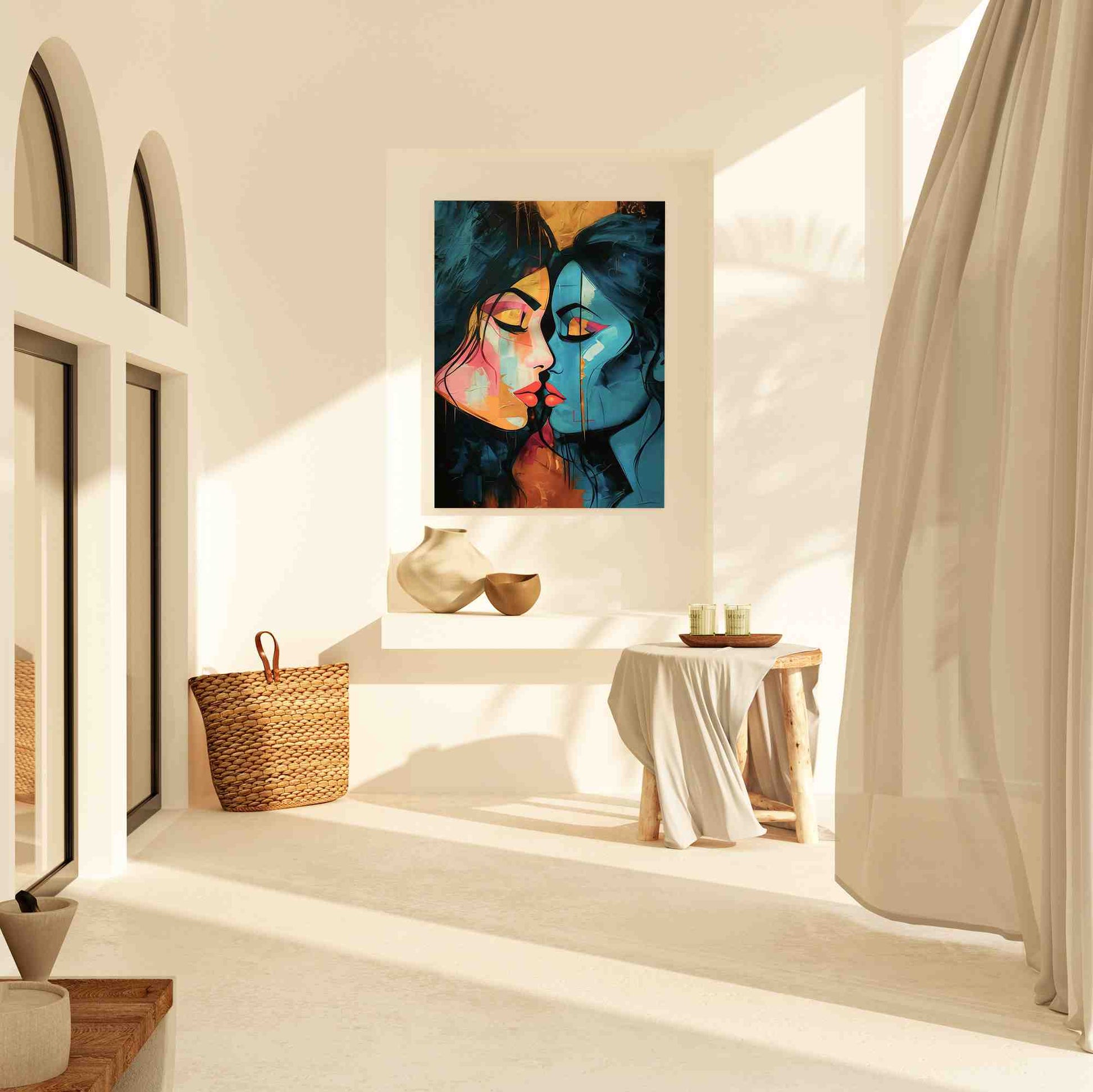 Romantic Mystery - Blue Feminine Canvas Print