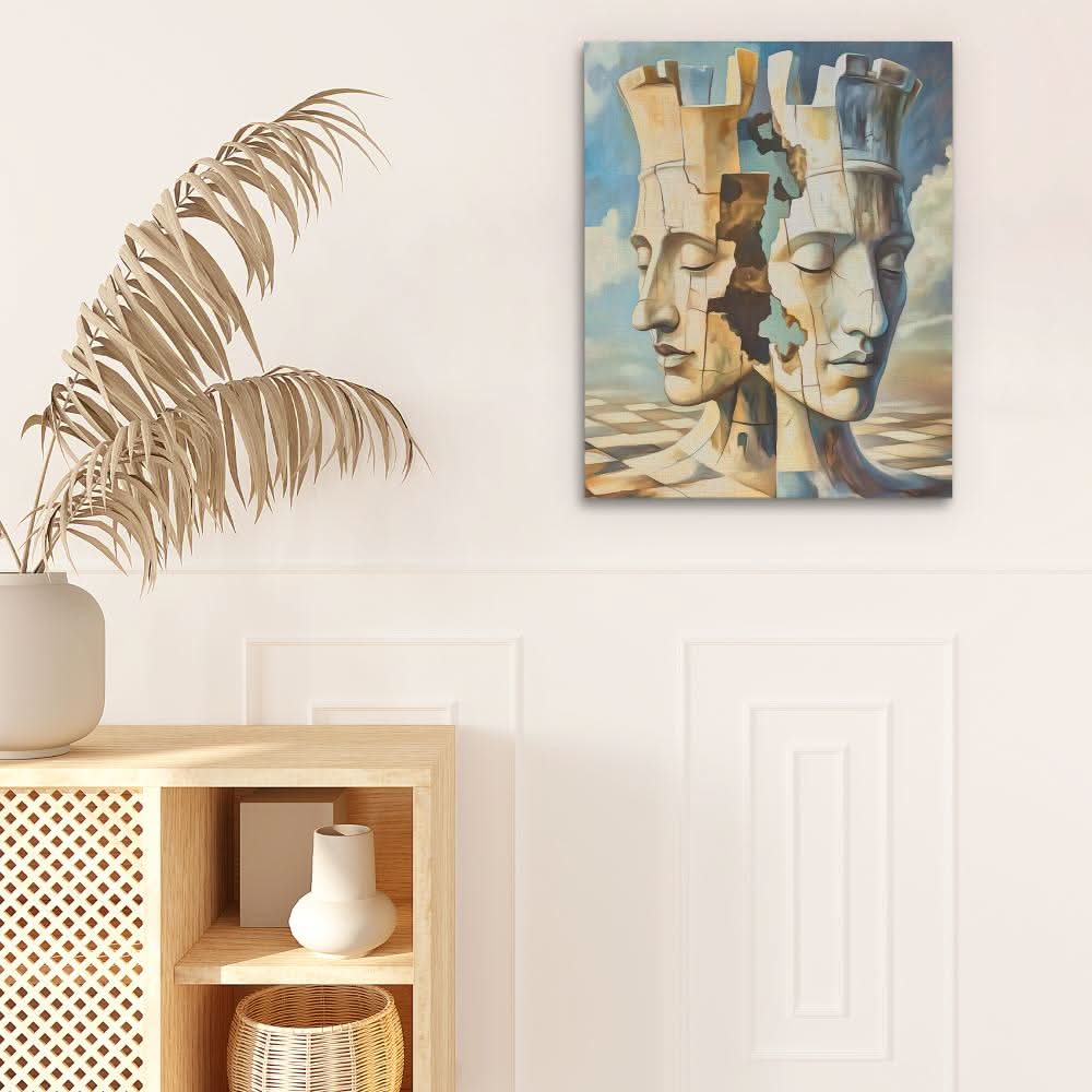Rooks of Reflection - Beige Wall Art for Home Office