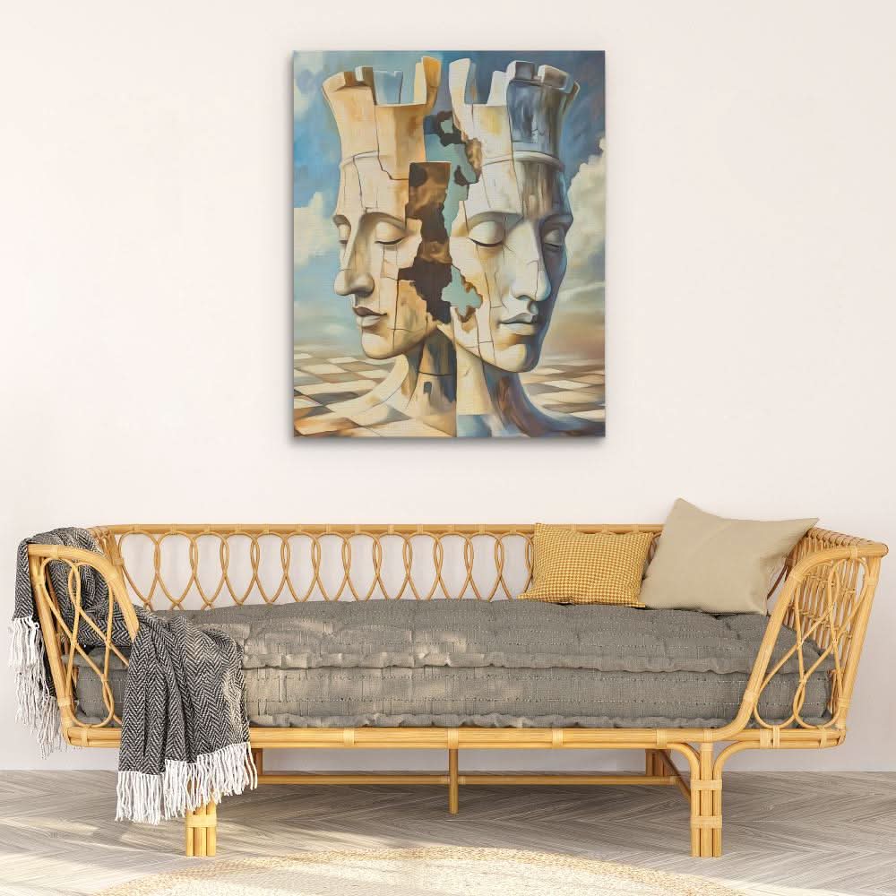 Rooks of Reflection - Figurative Wall Art in Black Frame
