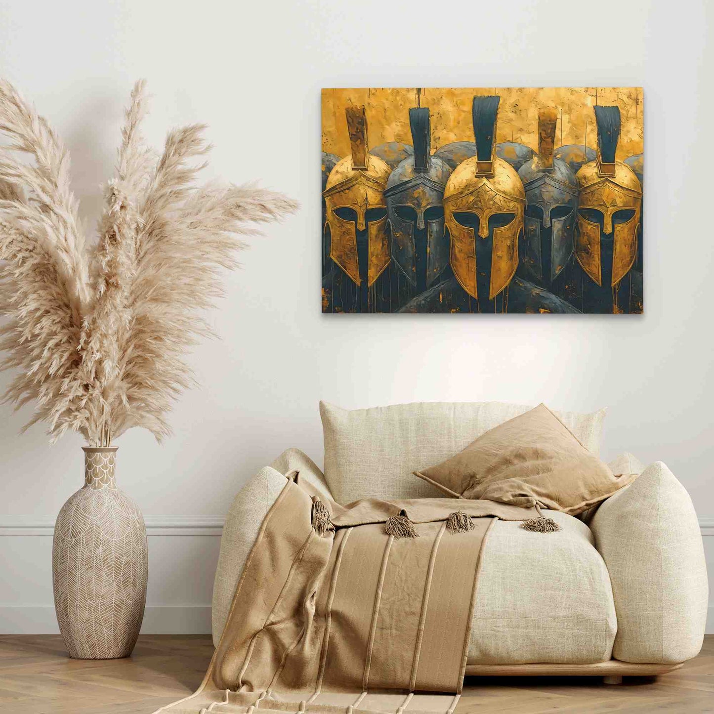 Royal Army - Black and Gold Helmet Canvas Print