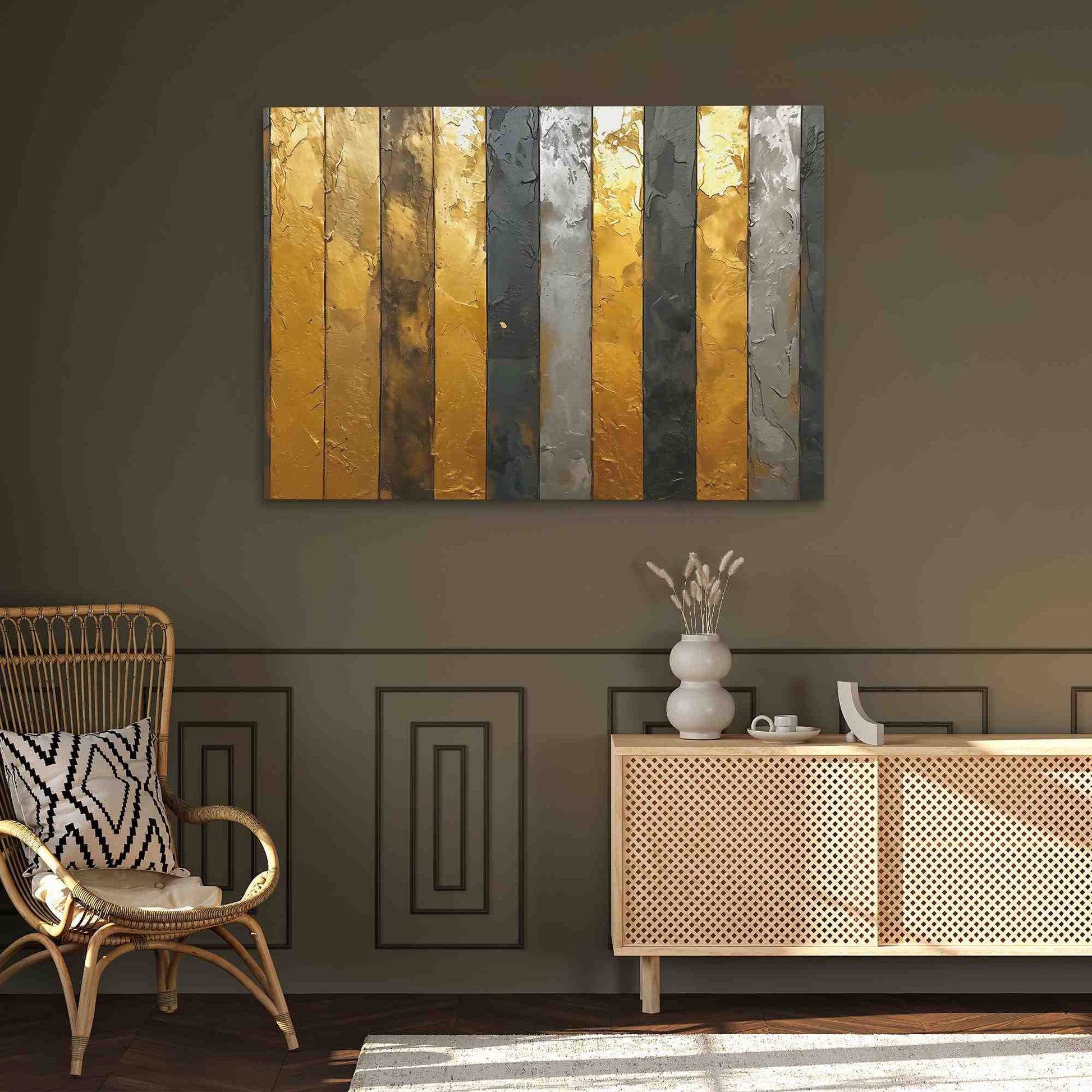 Royal Bars - Abstract Wall Art in Black Frame
