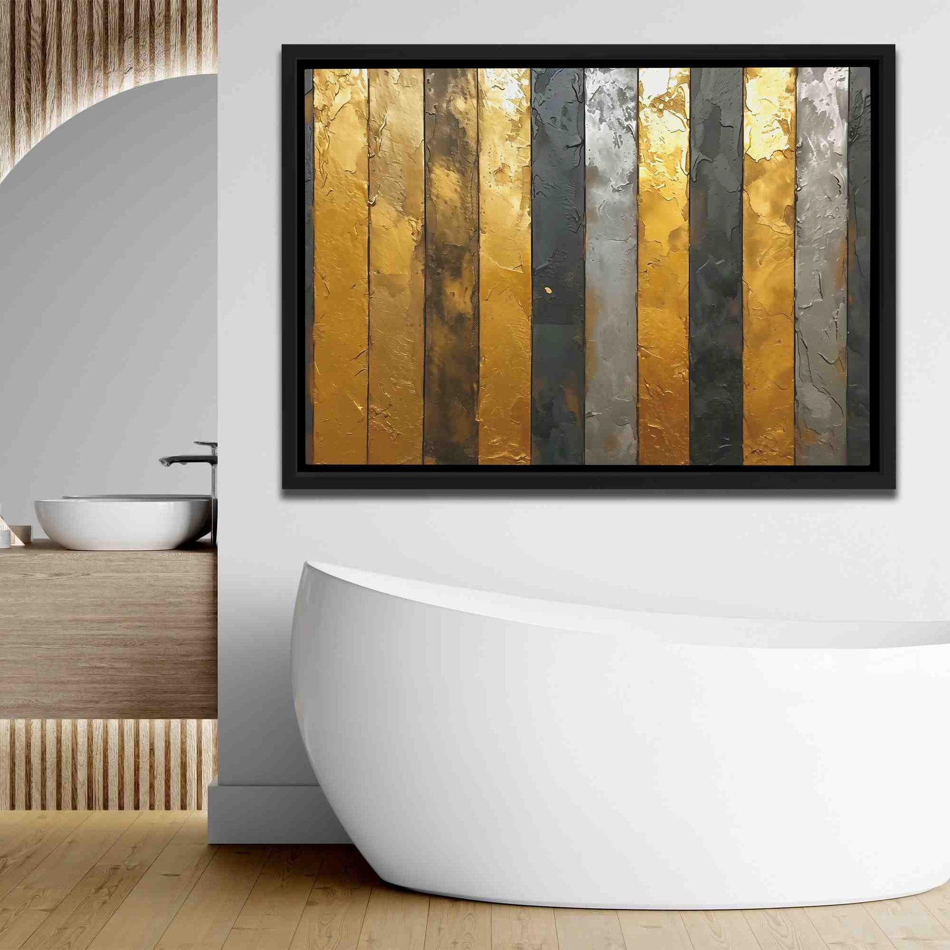Royal Bars - Black and Gold Canvas Print