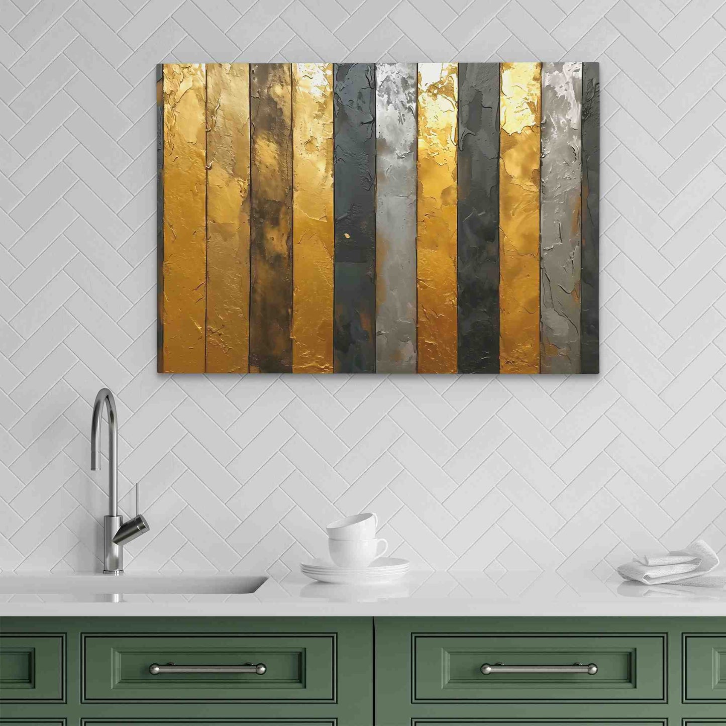 Royal Bars - Black and Gold Wall Art