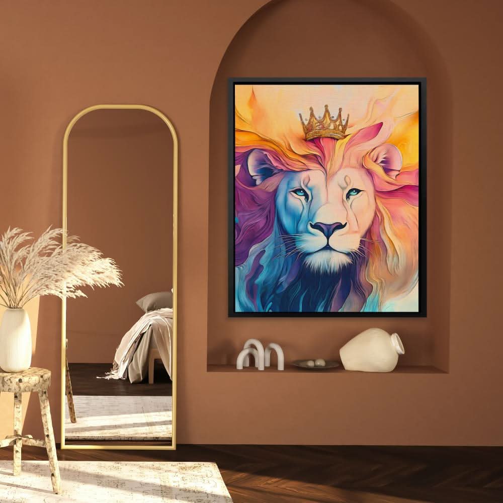 Royal Blaze - Abstract Wall Art in Black Frame