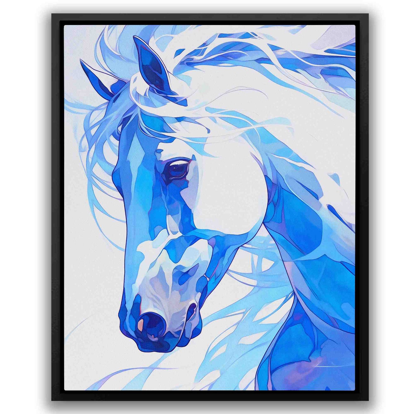 Royal Blue Horse - Blue Equestrian Canvas Print