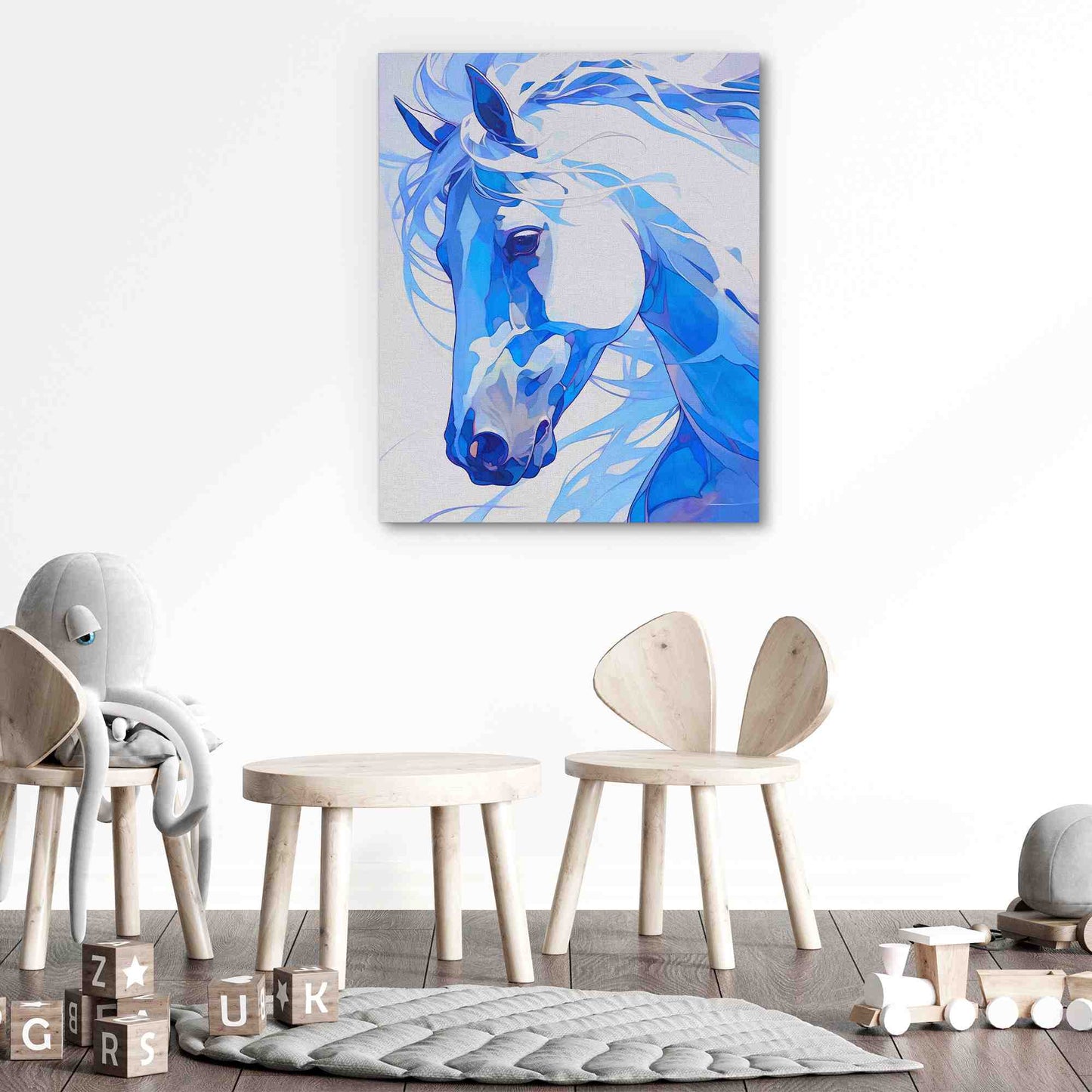 Royal Blue Horse - Large Canvas Print