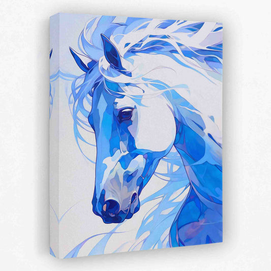 Royal Blue Horse - Animals Canvas Wall Art
