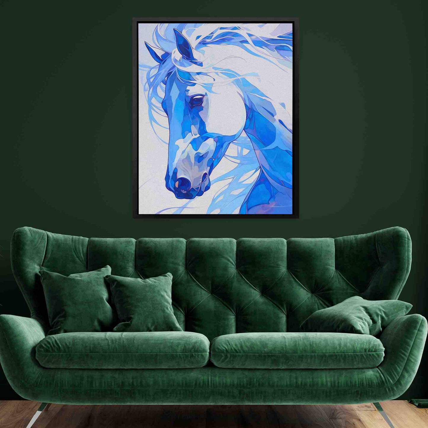 Royal Blue Horse - Animals Art for Bedroom