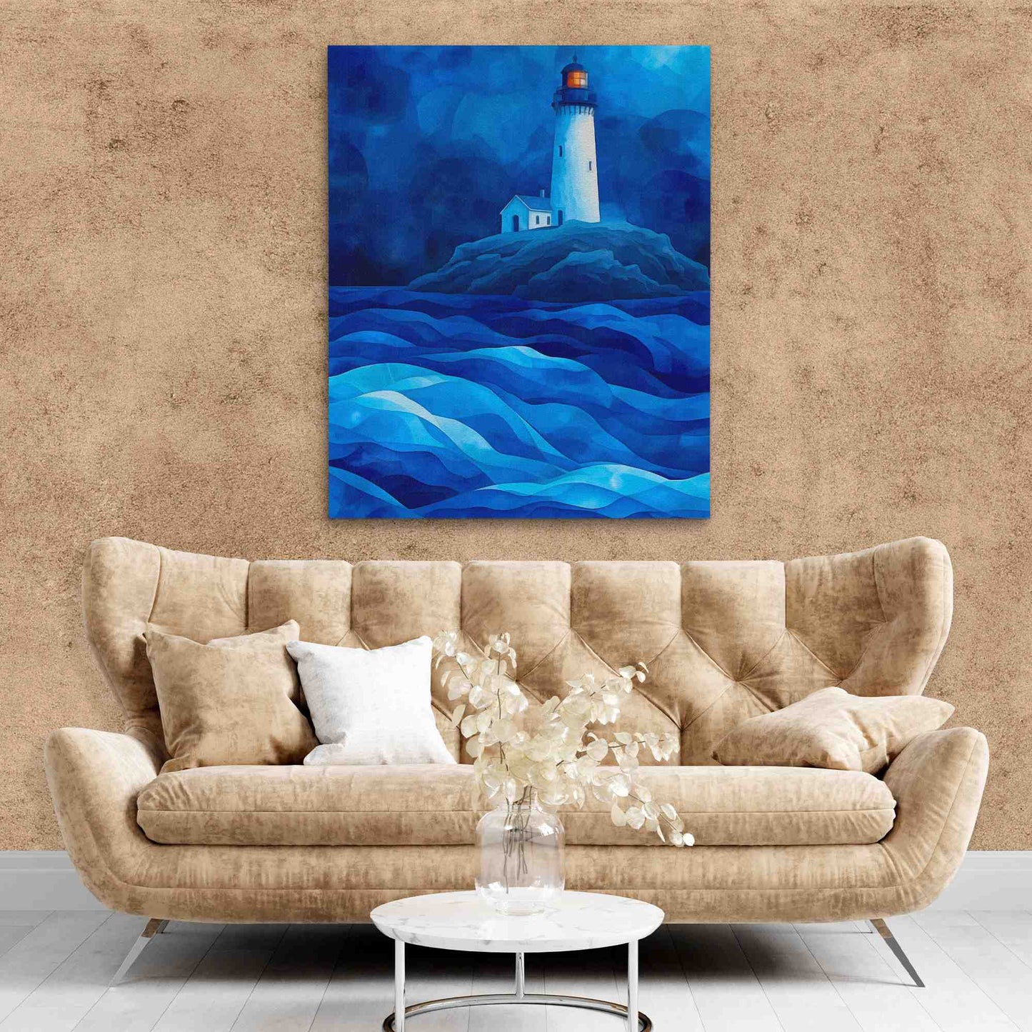 Royal Blue Lighthouse - Blue Lighthouse Canvas Print