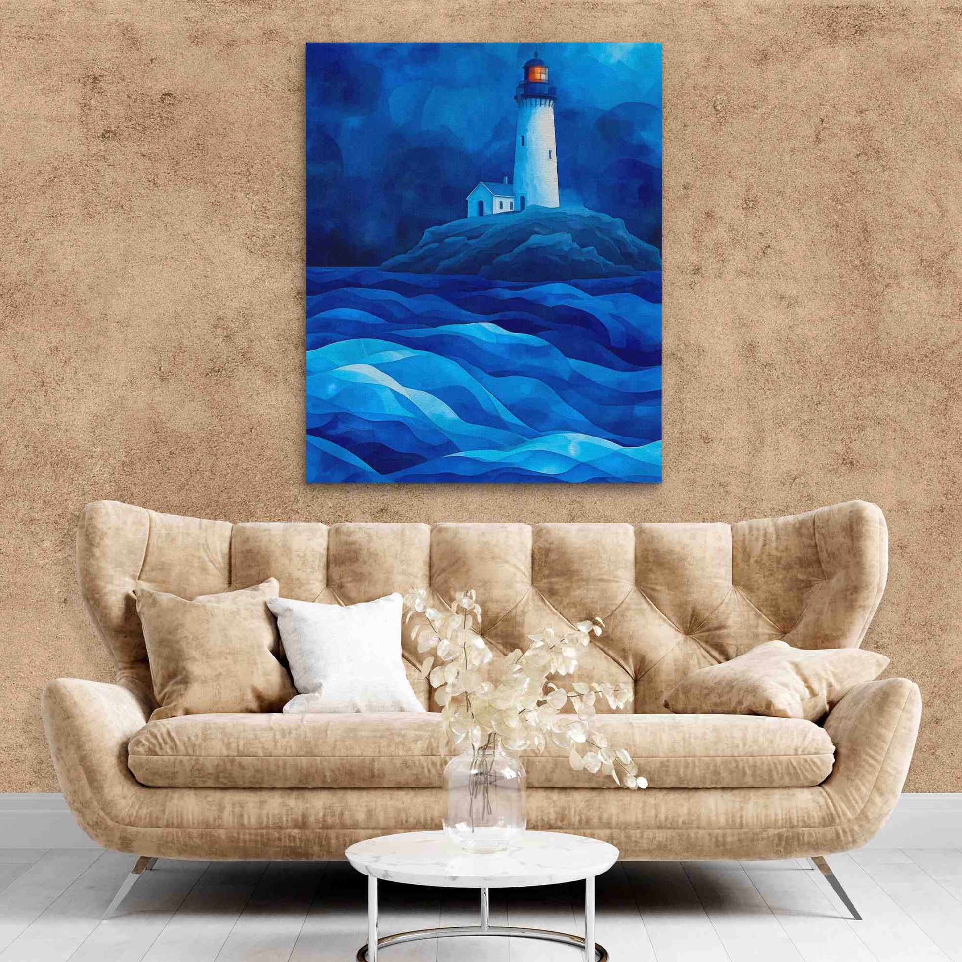 Royal Blue Lighthouse - Blue Lighthouse Canvas Print