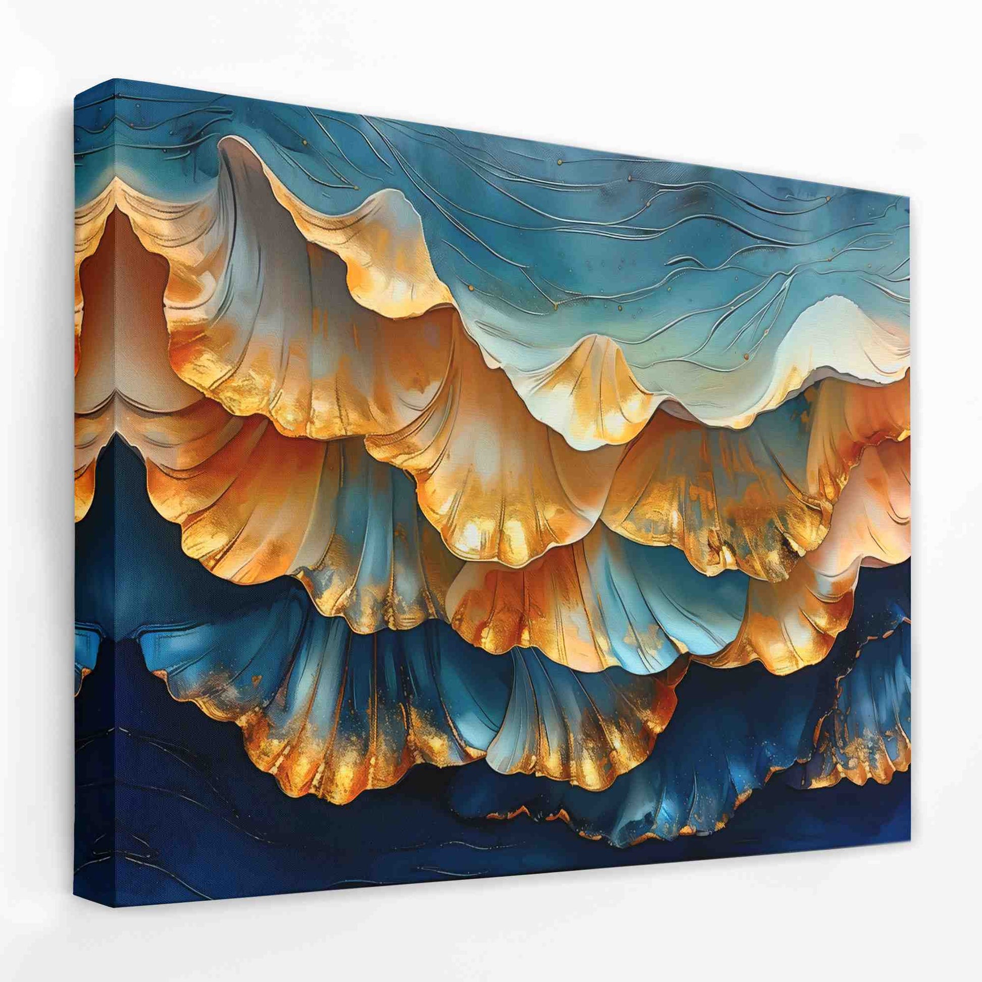 Royal Blue Shells - Beach House Canvas Wall Art