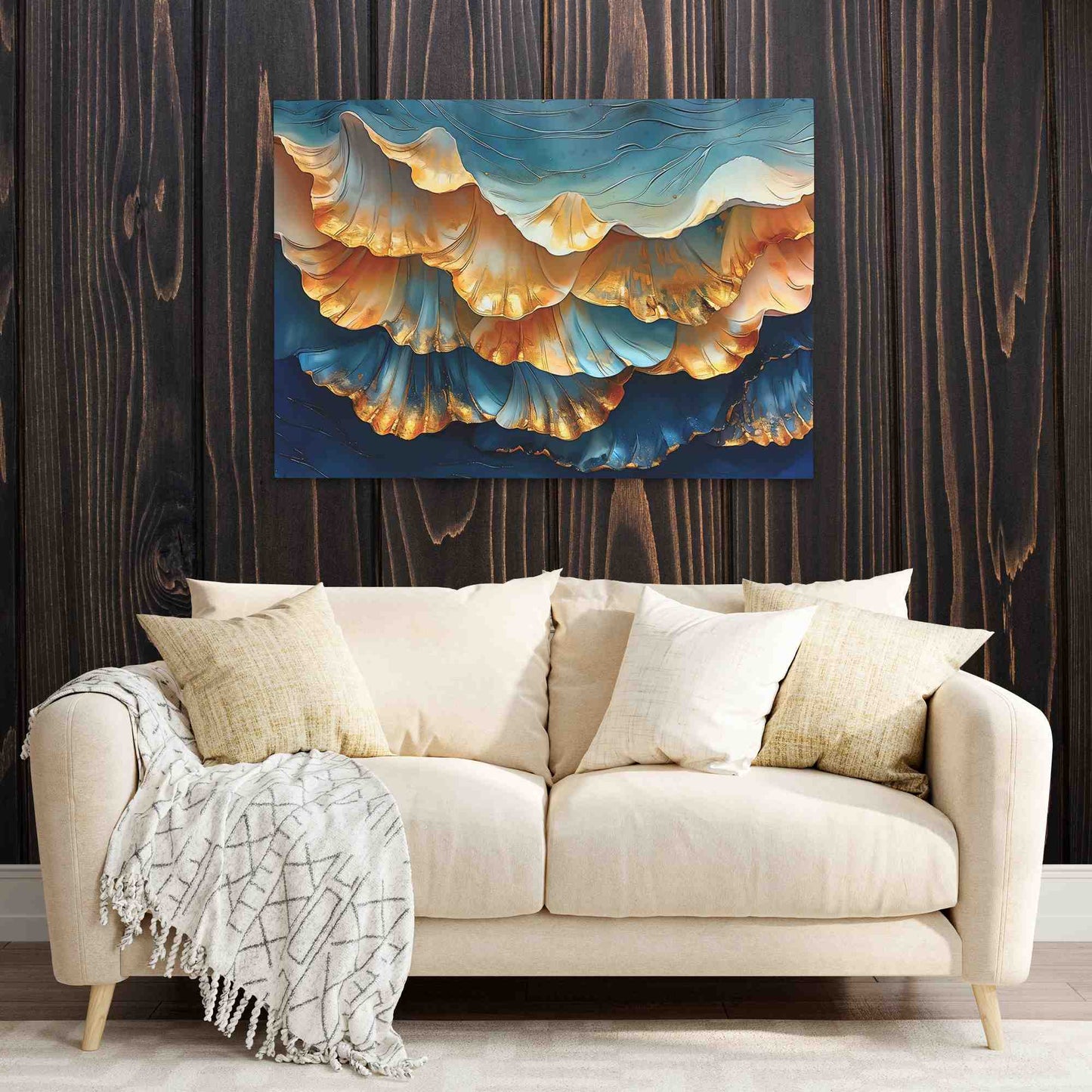 Royal Blue Shells - Blue Canvas Wall Art