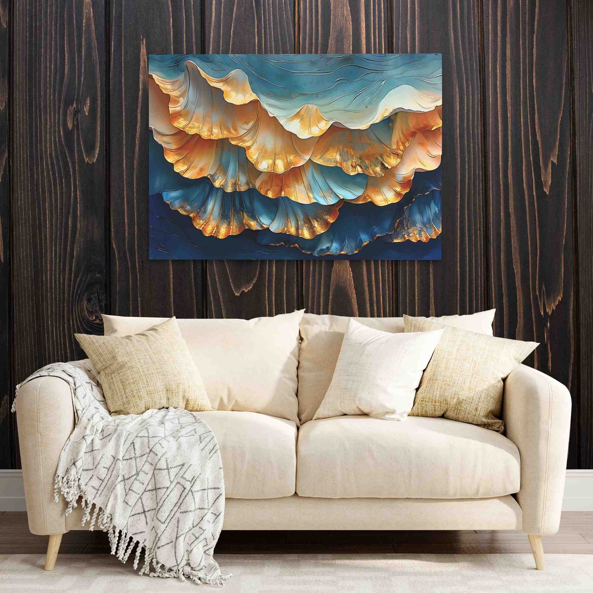 Royal Blue Shells - Blue Canvas Wall Art