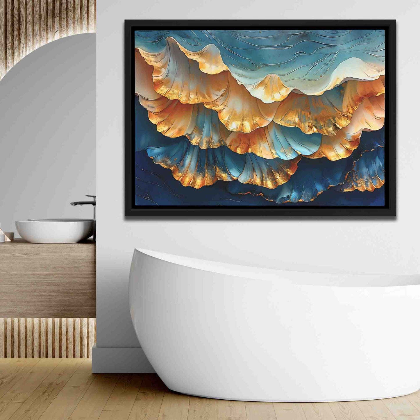 Royal Blue Shells - Large Canvas Print