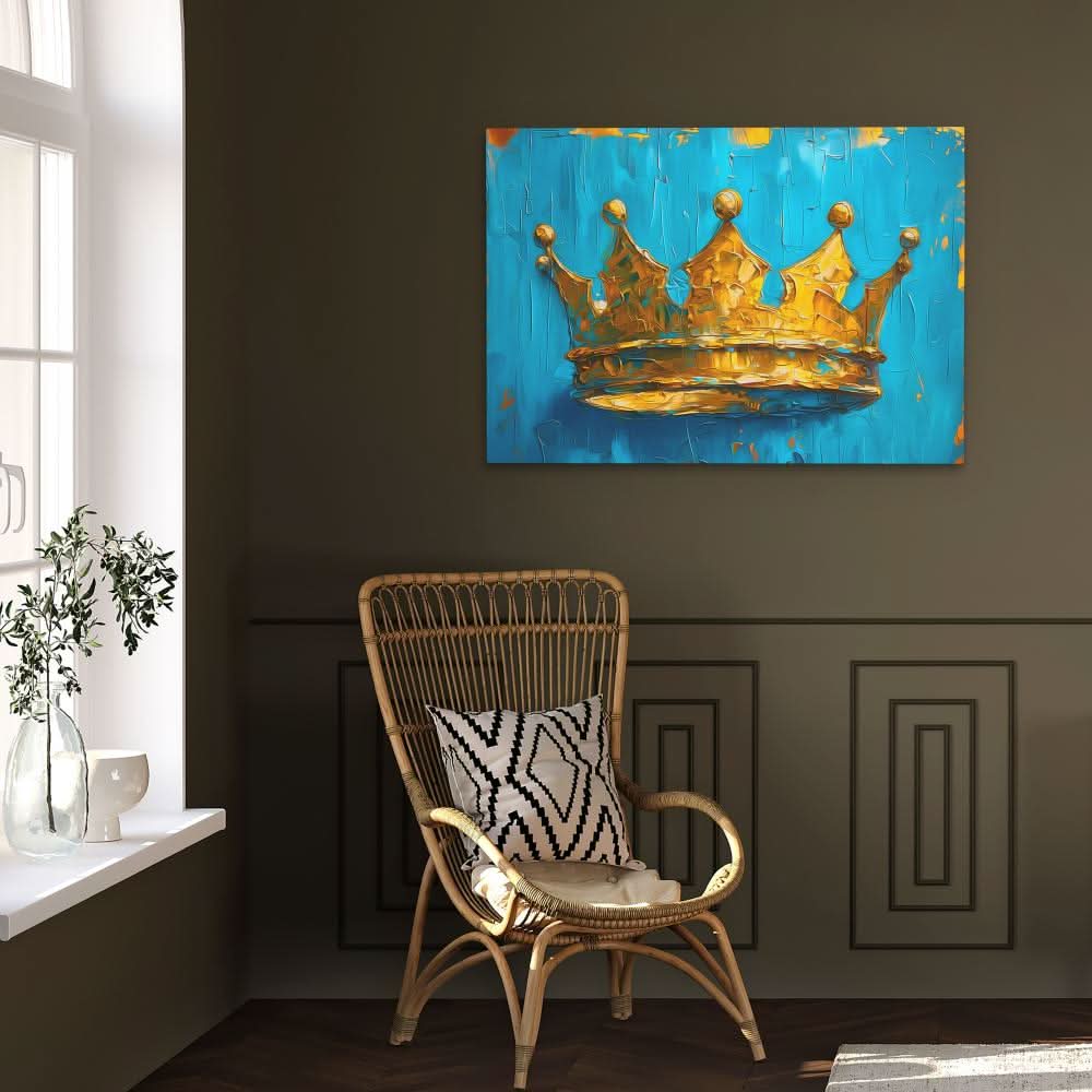Royal Emblem - Modern Wall Art in Black Frame