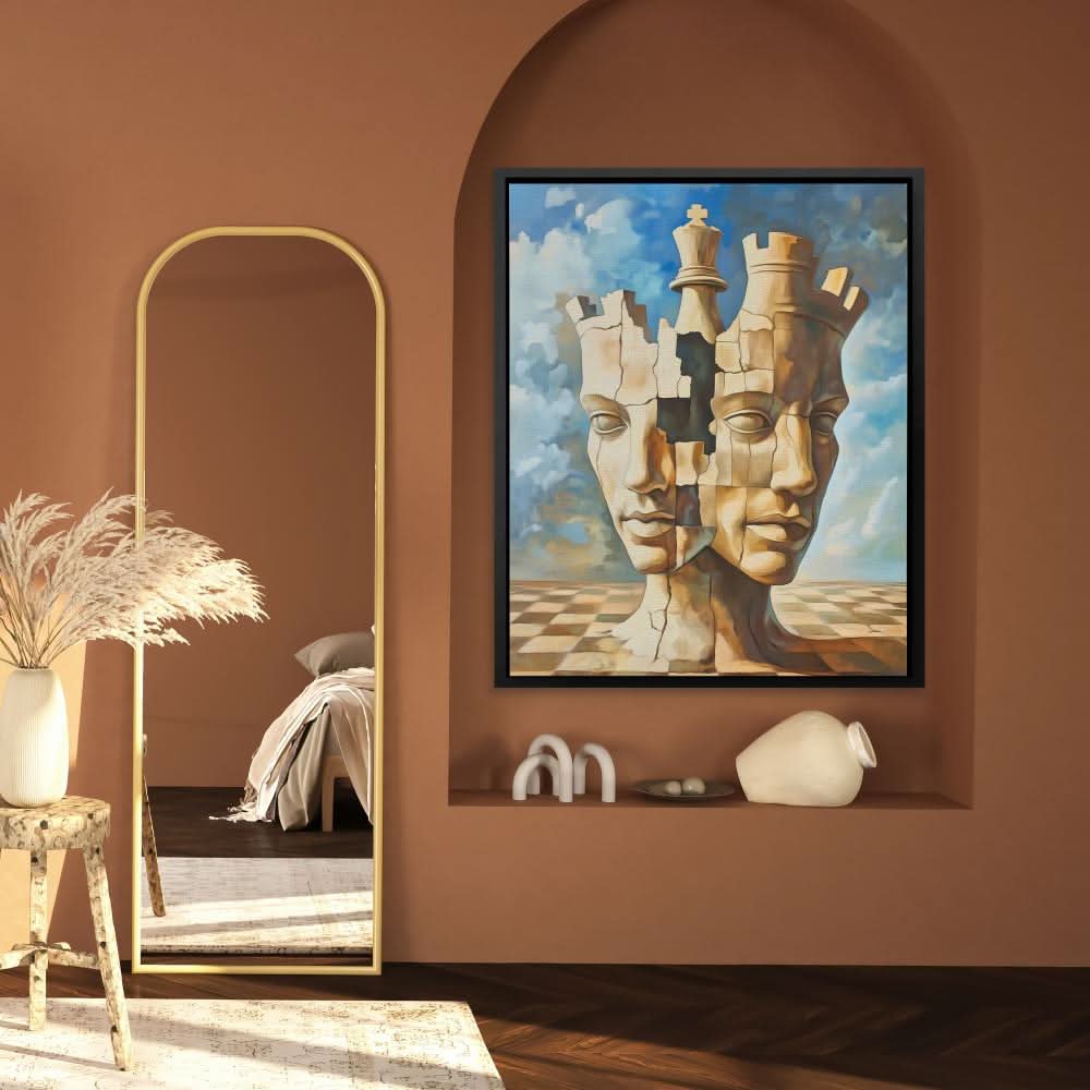 Royal Fragmentation - Beige Wall Art for Home Office