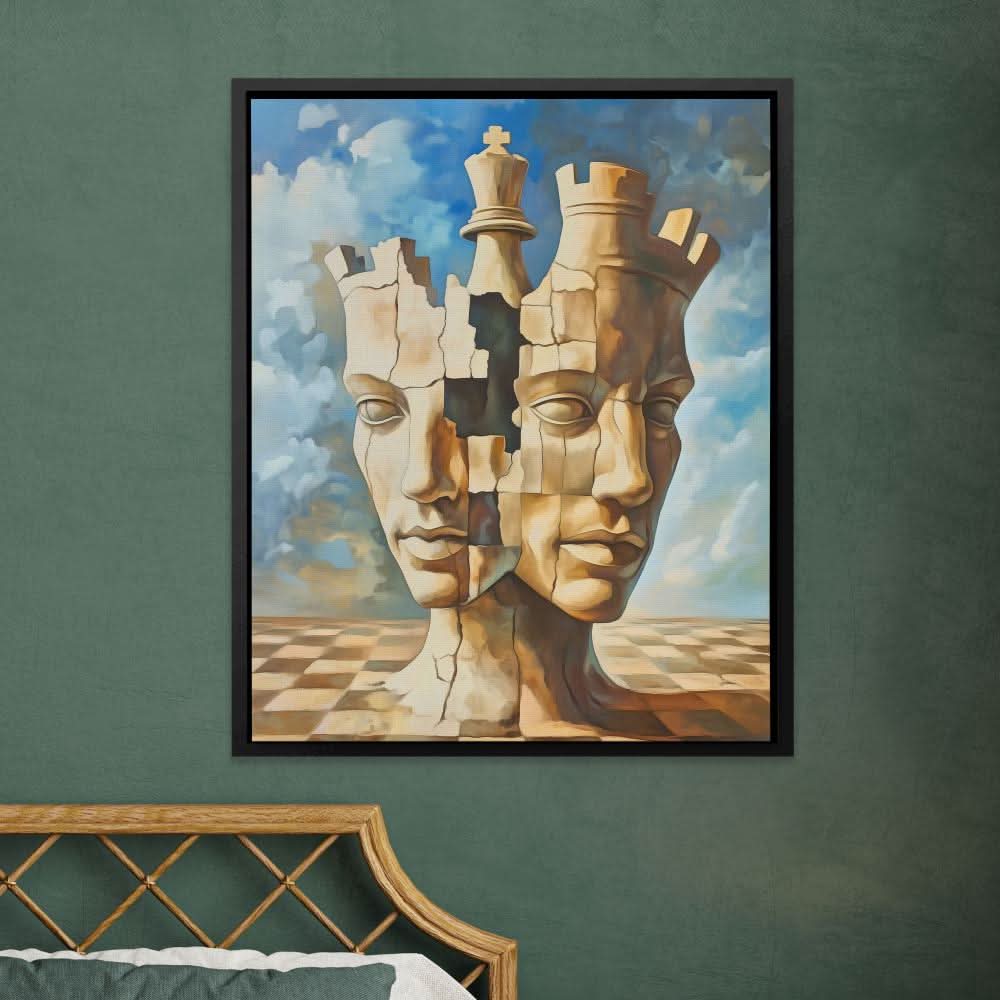 Royal Fragmentation - Abstract Wall Art in Black Frame