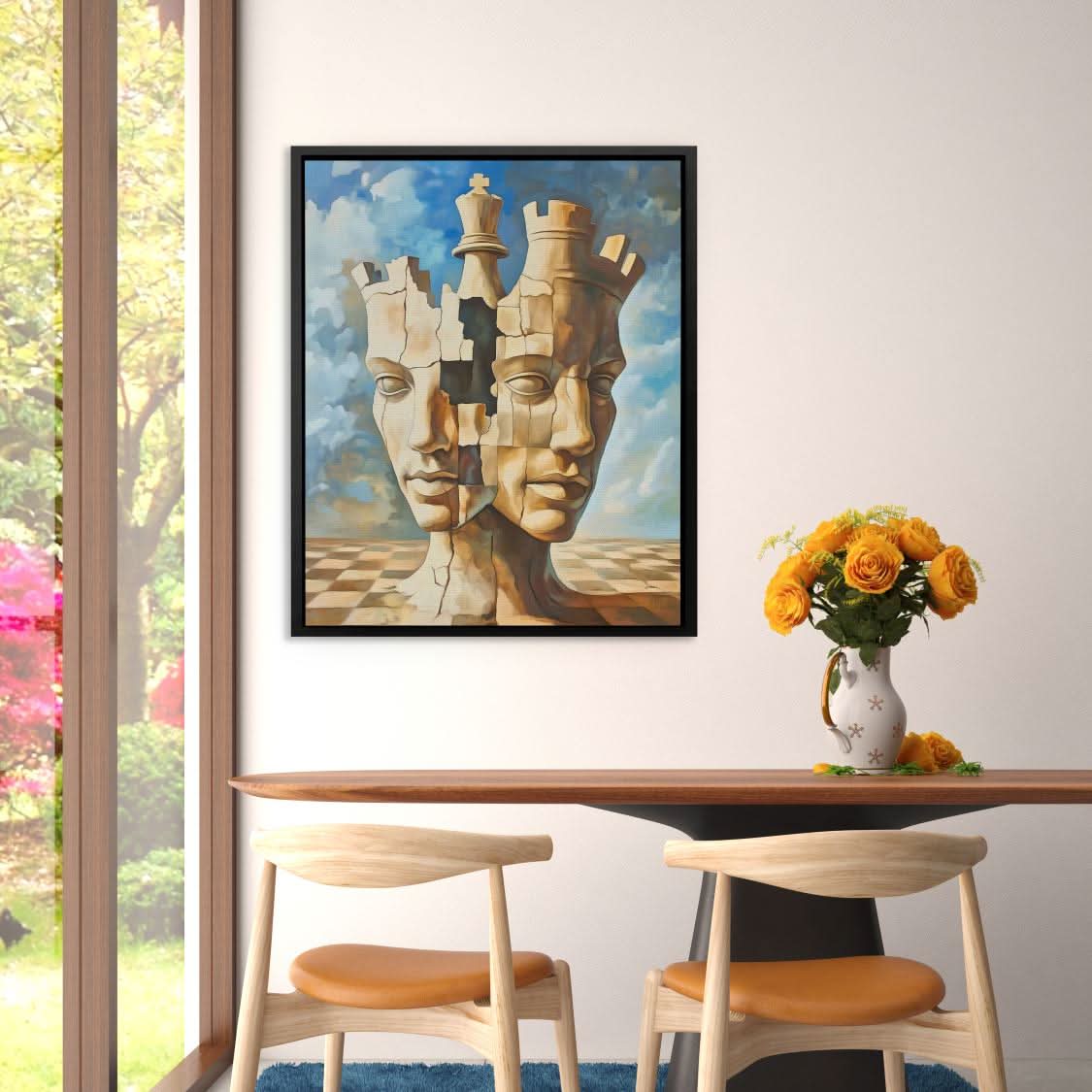 Royal Fragmentation - Beige Canvas Print