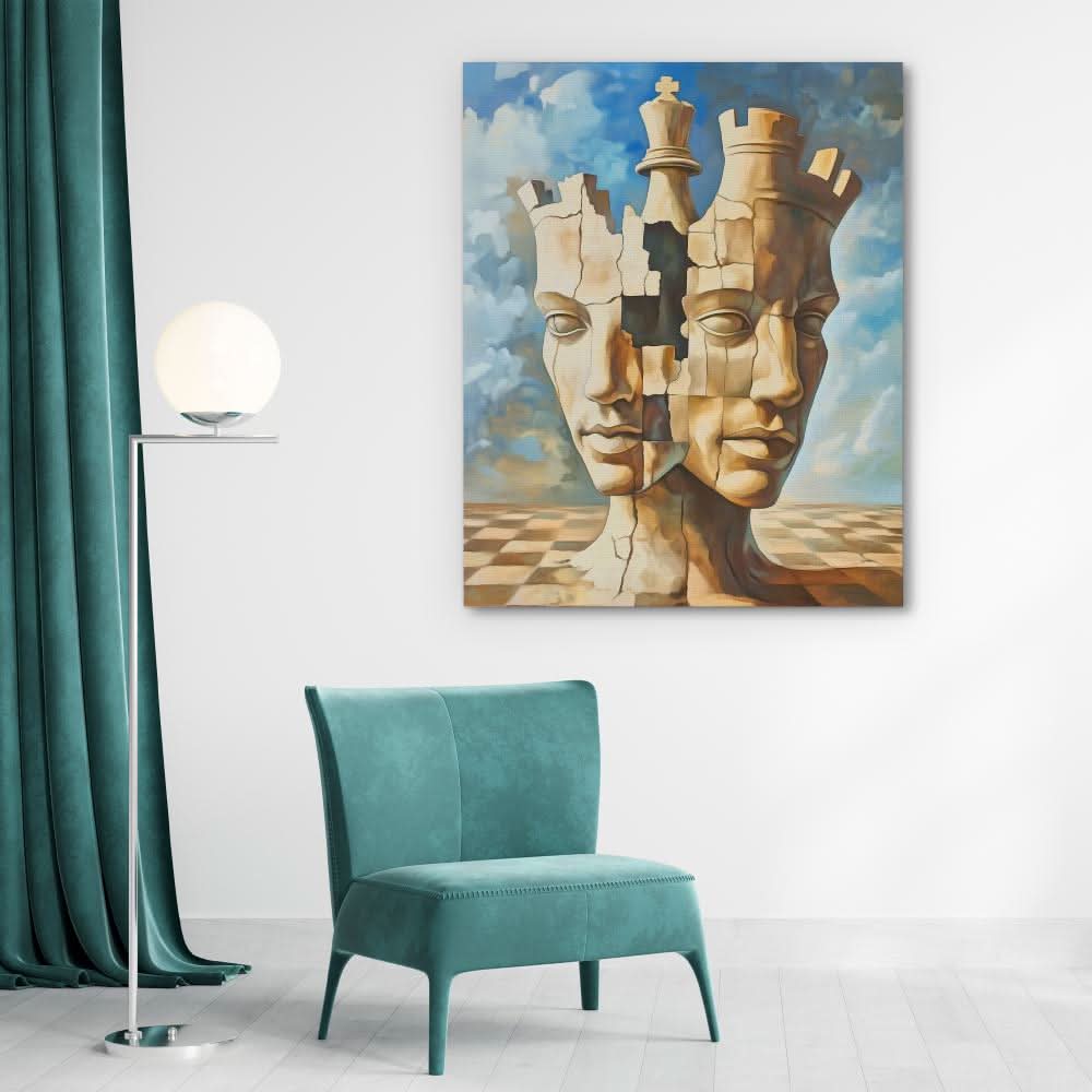 Royal Fragmentation - Figurative Brown Canvas Wall Art