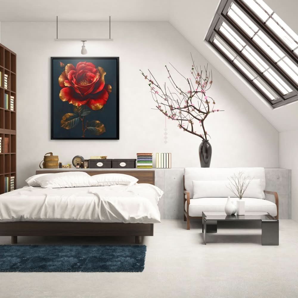 Royal Red Rose - Large Modern Canvas Print