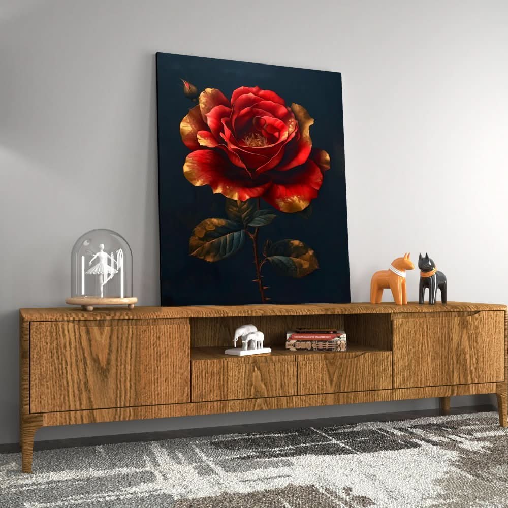 Royal Red Rose - Floral Art for Bedroom