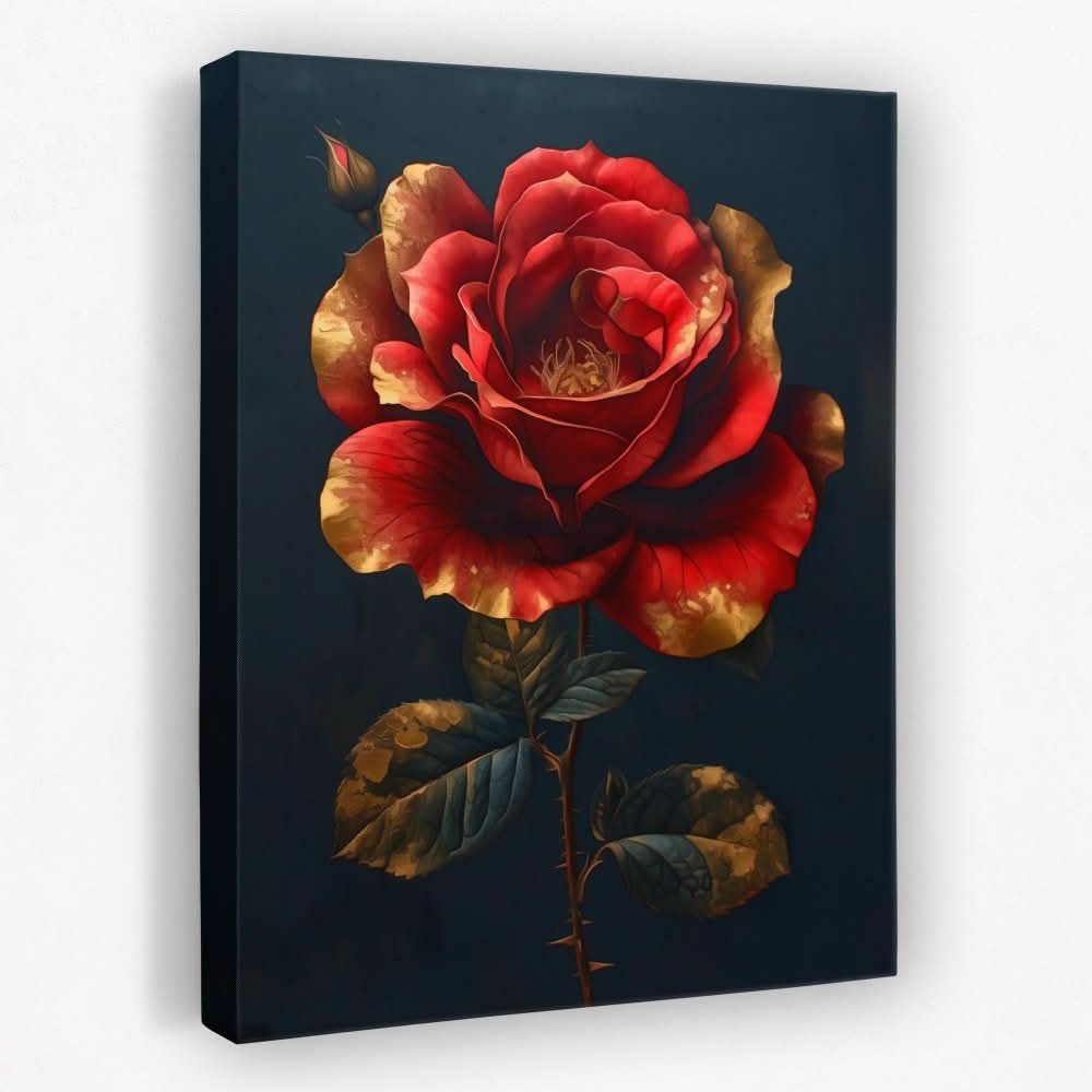 Royal Red Rose - Floral Canvas Wall Art