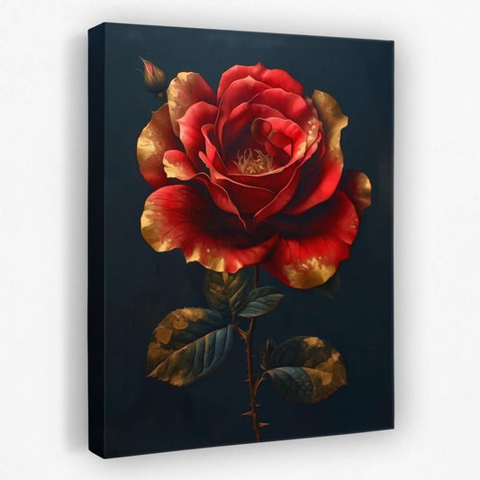 Royal Red Rose - Floral Canvas Wall Art