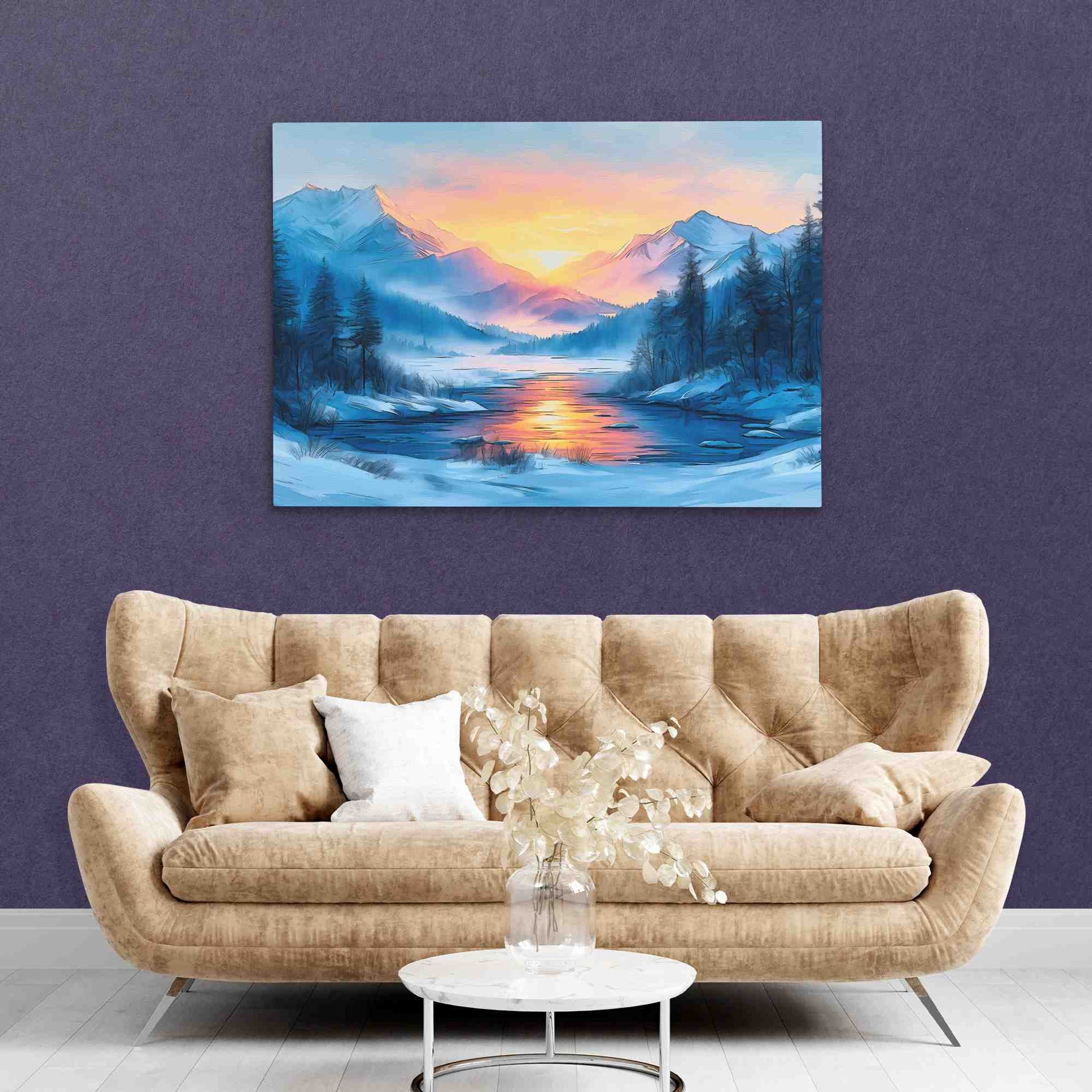 Royal Sunset - Calm Wall Art in Black Frame