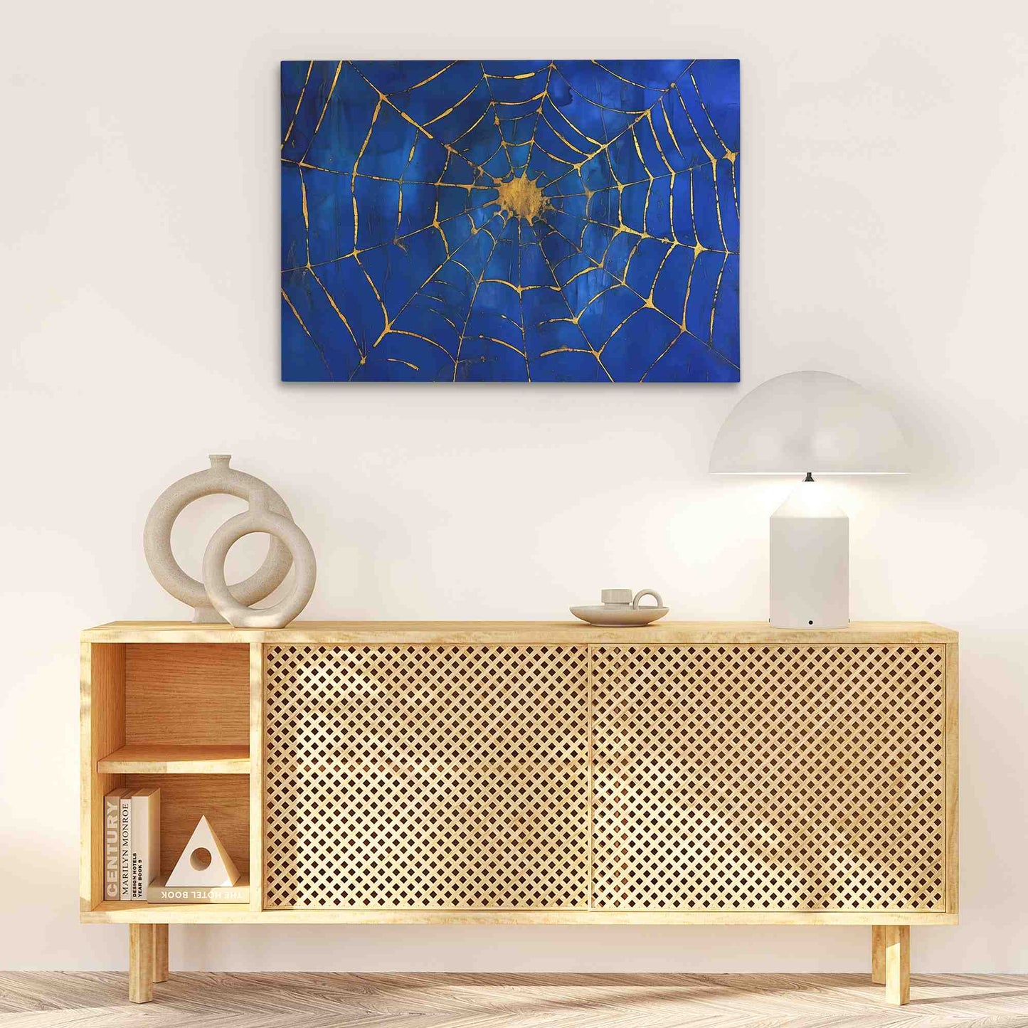 Royal Web - Blue Canvas Wall Art