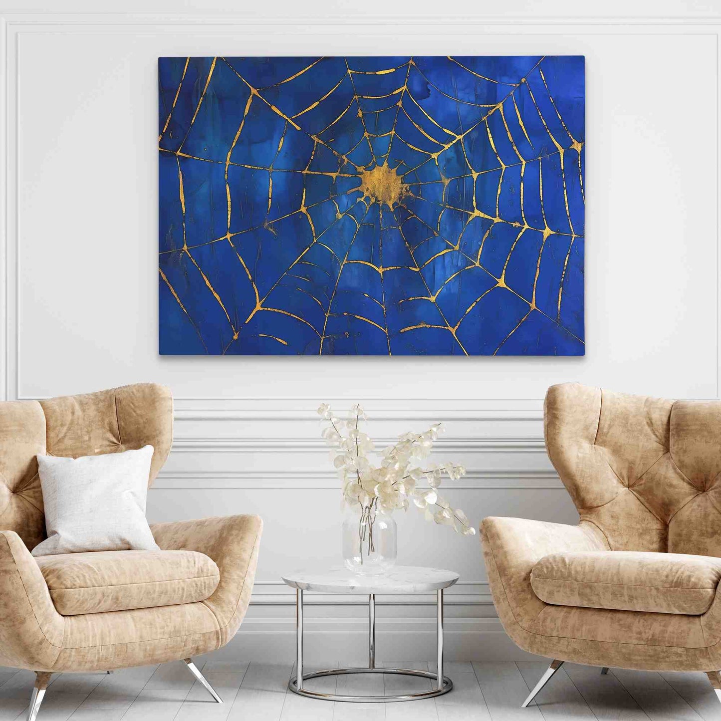 Royal Web - Blue Wall Art for Living Room